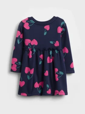 Vestido tipo sudadera con volantes en la cintura para bebés y niños pequeños