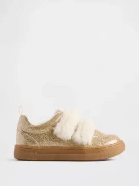 Zapatillas con purpurina y piel vegana para niños pequeños