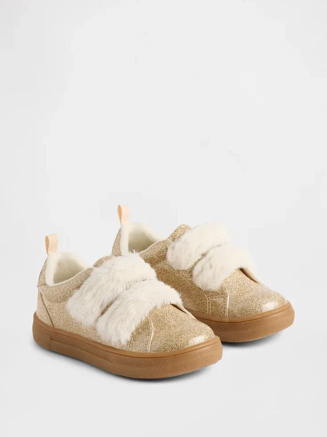 Zapatillas con purpurina y piel vegana para niños pequeños
