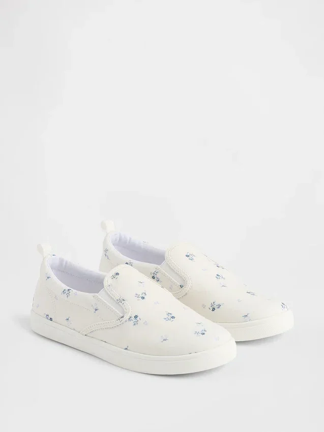 Zapatillas sin cordones con estampado floral para niños
