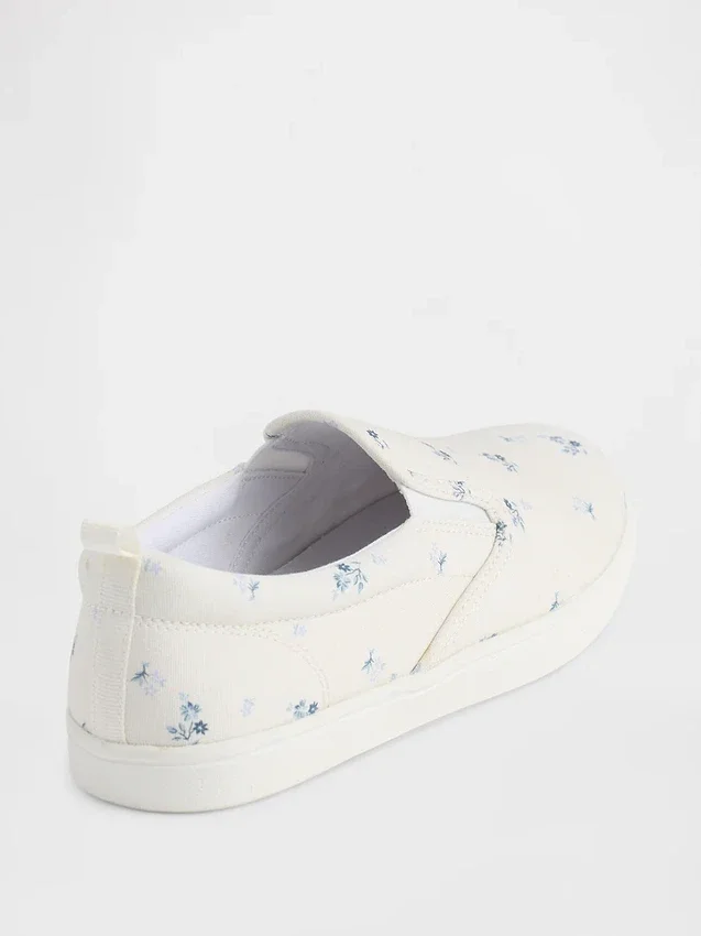 Zapatillas sin cordones con estampado floral para niños
