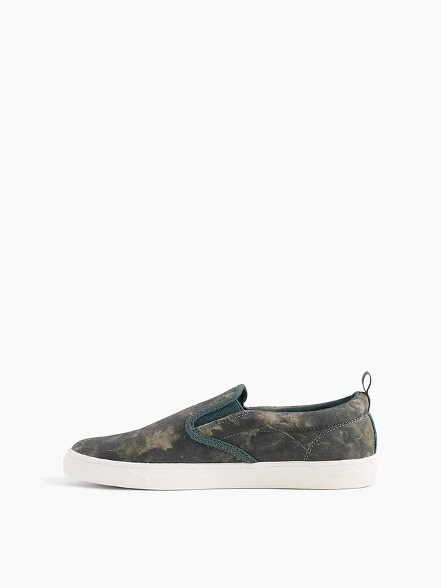 Zapatillas sin cordones de lona con estampado de camuflaje para niños