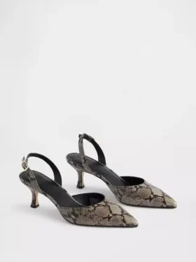 Zapatos de tacón bajo con talón abierto