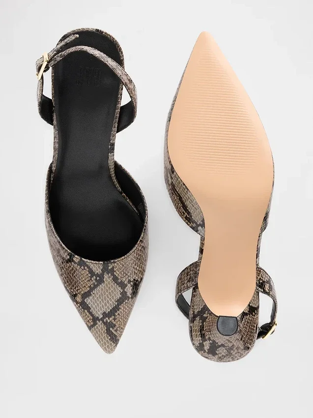 Zapatos de tacón bajo con talón abierto