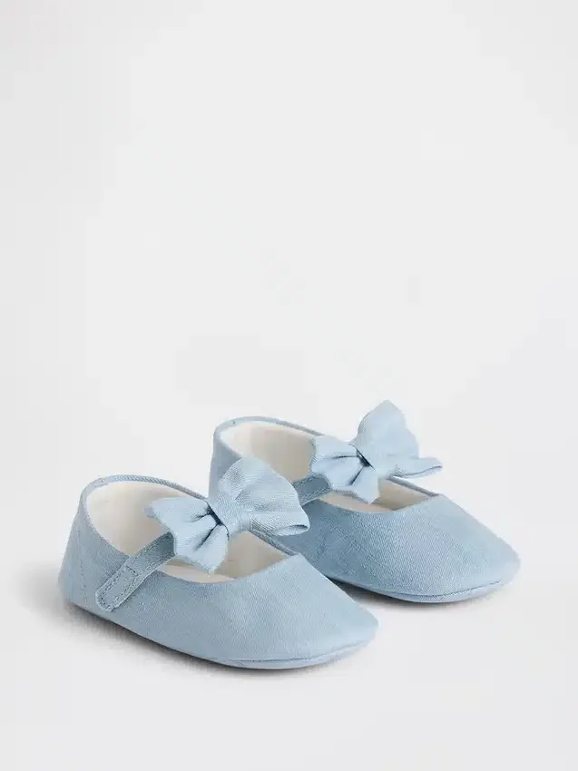 Zapatos Mary Jane con lazo de mezclilla para bebé