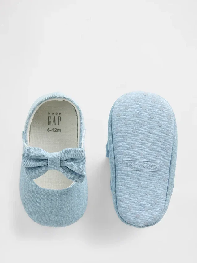 Zapatos Mary Jane con lazo de mezclilla para bebé