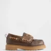 Zapatos náuticos de piel vegana para niños pequeños