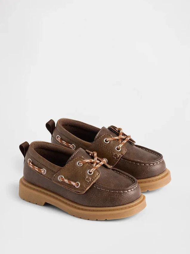Zapatos náuticos de piel vegana para niños pequeños
