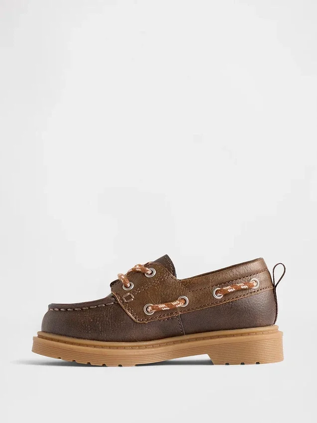 Zapatos náuticos de piel vegana para niños pequeños